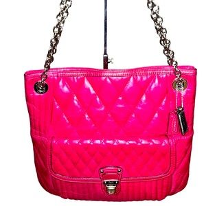 COPY - COACH POPPY SLIM TOTE, HOT PINK #19854